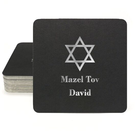 Traditional Star of David Square Coasters